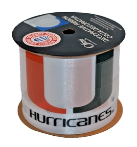 Miami Hurricanes Decorative Ribbon 2.5 " x 9 '  #87314 - Picture 1 of 3