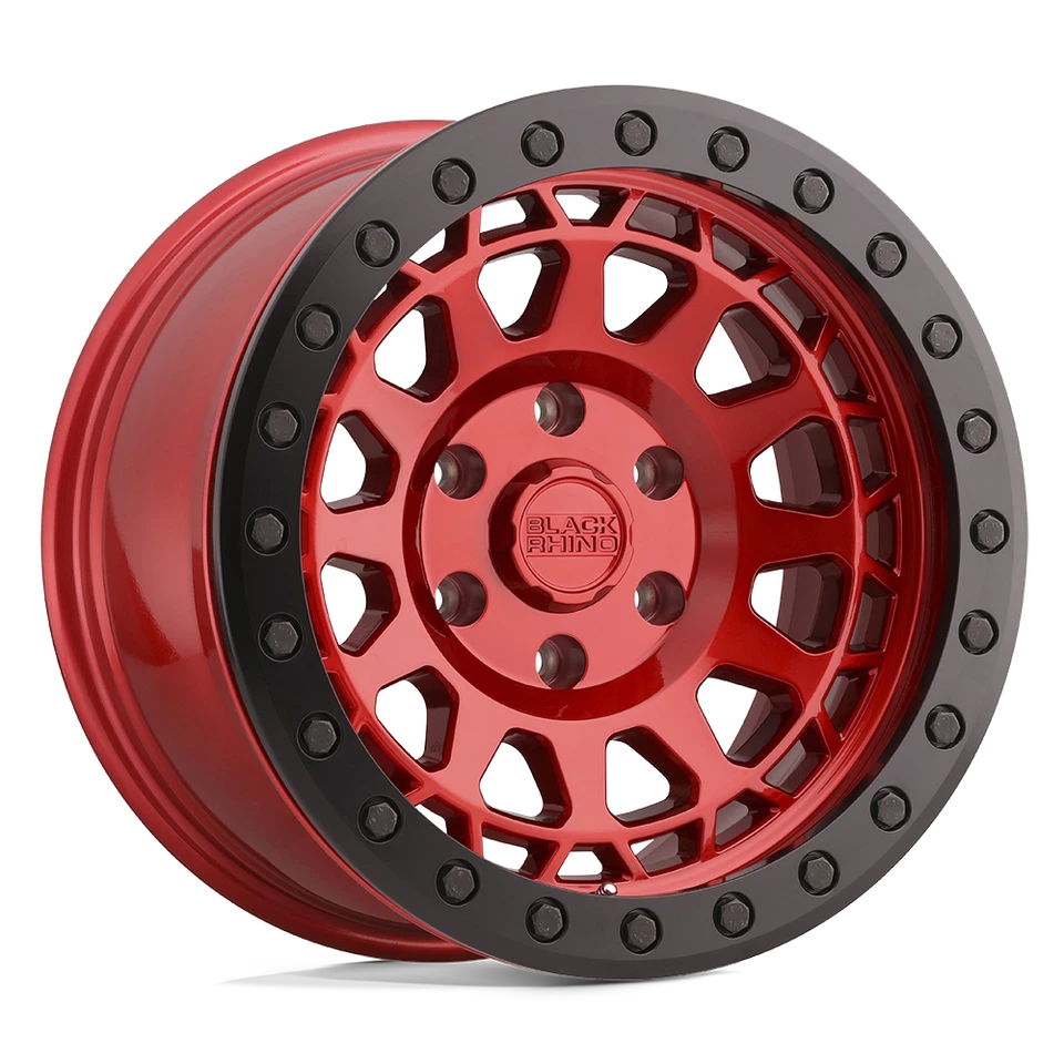 17x8.5 Black Rhino Primm Beadlock Candy Red W/Black Bolts Wheel 8X6.5 (-38mm) - Image 1 of 4