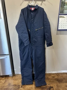 Red Kap Insulated Twill Quilted Navy Coveralls L-LN CT30NV6 Red-Lined Jumpsuit - Picture 1 of 6