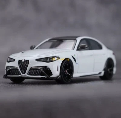 ZD BBR 1:64 White Romeo Giulia GTA Sedan Sports Model Diecast Metal Car BN - Image 1 of 4