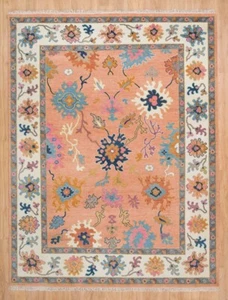 Oushak Antique Peach Contemporary Hand-Knotted Rugs to decor living area Rugs. - Picture 1 of 7