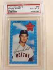 1971 PSA 8 KELLOGG'S BASEBALL #24 SONNY SIEBERT BOSTON RED SOX RARE CONDITION 