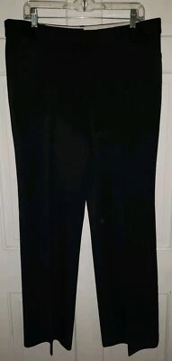 Pantalones de vestir Vivienne tam negros polielastizados frente plano pierna ancha 14 Foto 1 de 4
