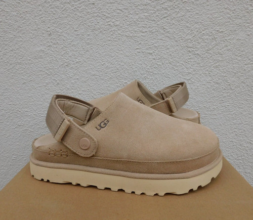 SANDALI CON PLATEAU UGG DRIFTWOOD GOLDENS ZOCCOLI SCAMOSCIATI DONNA US 5 EUR 36 ~NUOVI CON SCATOLA