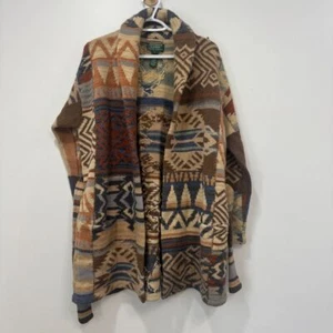 Lauren Ralph Lauren Womens Sweater Large Hand Knit Southwestern Lambswool Tie - Picture 1 of 6