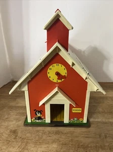 Fisher Price School House #923 Juego De Colección, Techo con Bisagras de Metal, Campanario - Imagen 1 de 9