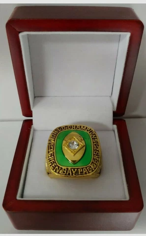 Bart Starr - 1965 Green Bay Packers NFL Championship Ring W Wooden Display Box Cover
