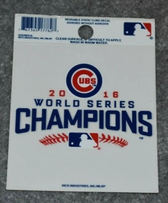 CHICAGO CUBS 2016 WORLD SERIES SPORTS 3.5" X 3.75" SMALL MULTI-USE DECAL - Image 1 of 2