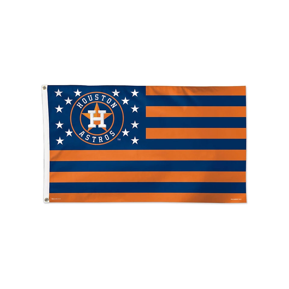 Houston Astros Logo Orange Stripes American Flag 3x5 - With 2 Grommets MLB - Image 1 of 1
