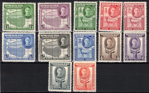 SOMALILAND PROTECTORATE Scott 96-107 Stanley Gibbons 105-116 Mint Hinged Cover