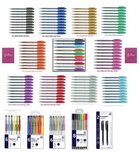 Gel Pens Gold & Silver Sparkled Glitter Scented Pearlised Neon Colour Metallic - Picture 1 of 38