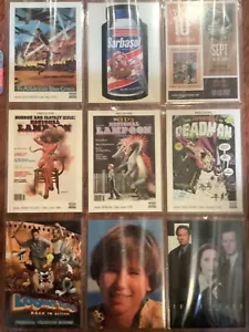 Promo cards 9 card sheet National Lampoons, X-Files, Barbasoil, Looney Tunes - Picture 1 of 2