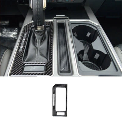 Cubierta de marco de consola de cambio de marchas interior de fibra de carbono para Ford F-150 2015 1* Foto 1 de 4