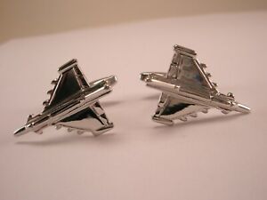 .Jet Fighter Bomber Plane Silver Tone Cuff Links air frame military force pilot
