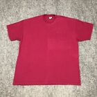 Vintage Taschenhemd Herren 2XL rot einzelner Stich 90er Rockabilly Essentials 6299