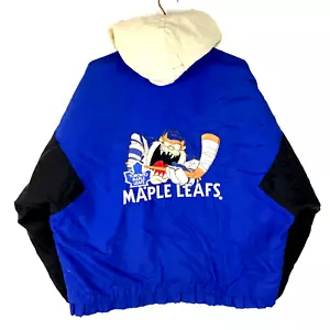 Vintage Toronto Maple Leafs Taz Looney Tunes Jacke XL Blau Nhl 1/4 Zip - Bild 1 von 6