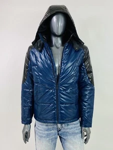 $ 279 gefütterte Jacke True Religion Herren Jacken wattiert blau schwarz Small Medium Large - Bild 1 von 12