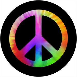 Cubierta de neumático de repuesto Peace Sign Tie Dye -Añadir tamaño de neumático en NOTAS durante el pago - Imagen 1 de 5