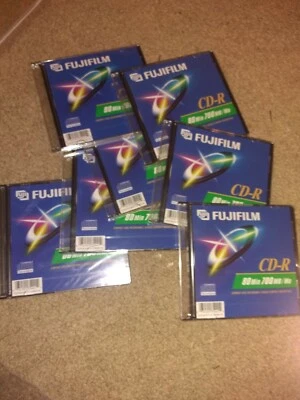 Fujifilm (7) Pack CD-R 80min 700mb/mo Recordable Disc's New Sealed - Image 1 of 4