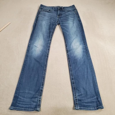 BKE Jeans Mens 30 XL Blue Aiden Bootleg Buckle Faded Dark Wash Denim Stretch * - Image 1 of 4