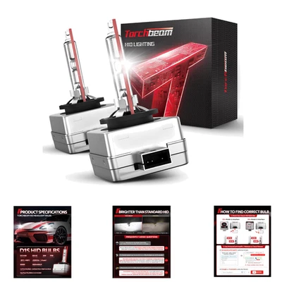 HID Bulbs 2-Pack 6000K Cool White 150% Lighting Distance IP67 Design For BMW - Image 1 of 4