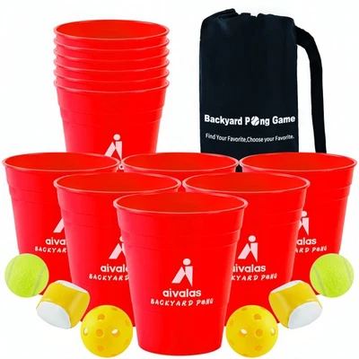 Juego de juegos de pong de patio gigante al aire libre, pong de patio gigante para adultos y familia con... Foto 1 de 4