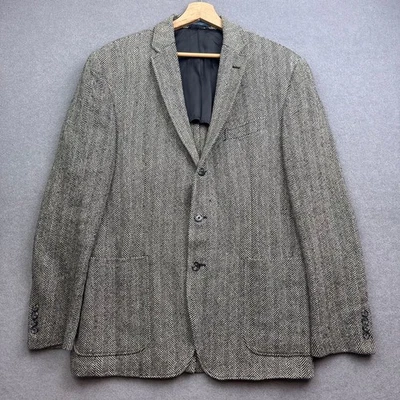 Polo Ralph Lauren Sport Coat 42 Blazer Jacket Herringbone Italy Tweed Linen Wool - Image 1 of 4