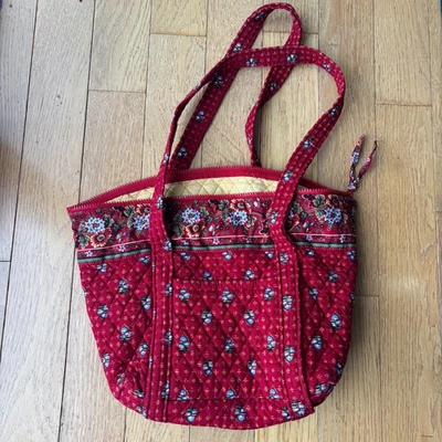 Cartera Bolso de Mano VERA BRADLEY Provincial Rojo Villager - Patrón Retirado Foto 1 de 4