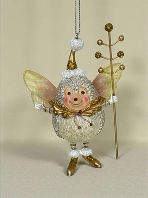 Goodwill Märchen Igel Figur mit Flügel Gold Weihnachten Ornament 10cm - Bild 1 von 4