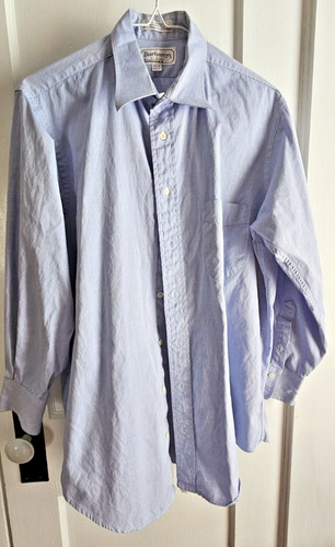 Camicia abito vintage Burberry of London anni 90 made in USA blu uomo 15 5 33