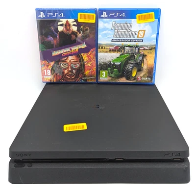Sony PlayStation 4 Slim 1 TB PS4 con Farming Sim 19 y Hotline Miami (CUH-2215B) Foto 1 de 4