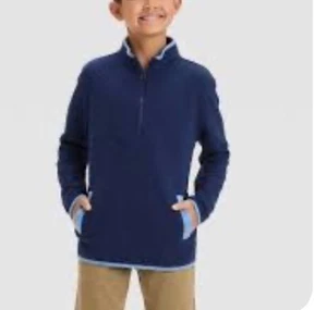 Boys Cat & Jack Quilted Quarter Zip Pullover Navy Blue XL (14) Retail $20 - Picture 1 of 6