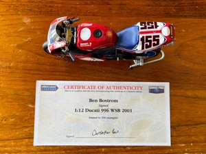 Minichamps 1:12 model Ben Bostrom Ducati 996 WSB 2001 Signed - Picture 1 of 10