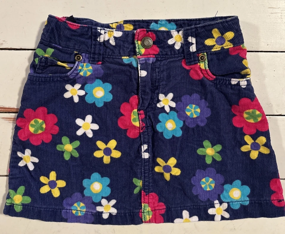 Carter’s Lightweight Corduroy Retro Flowers Hippie Mini Girl’s Skirt Size 4T - Image 1 of 4