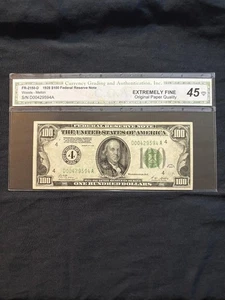 1928 100 federal reserve note FR-2150-D - Picture 1 of 5