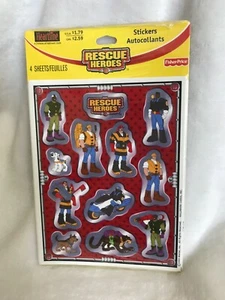 New Sealed 2002 Hallmark Heartline Fisher Price Rescue Heroes Stickers 4 Sheets - Picture 1 of 6