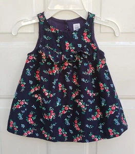 Baby GAP Mädchen 12-18 Monate rosa Blumen ärmellos Tank Cord Pullover Kleid - Bild 1 von 5