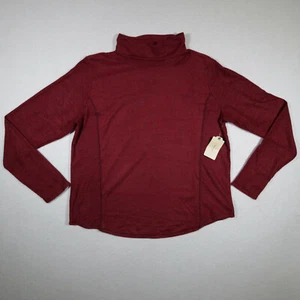 St Johns Bay Pullover Finto Collo Donna XL Felpa con Fori per Pollice Merlot - Rosso - Foto 1 di 8