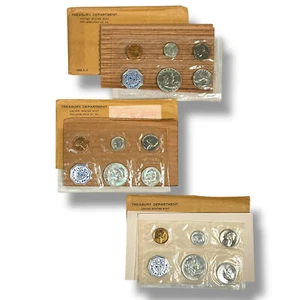 Run of 1955, 1956 & 1957 U.S. silver proof sets in their original packaging - Picture 1 of 7