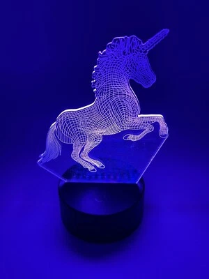 Unicorn 3D Night Light 7 Colour Changing LED Light Touch Table Lamp New ! - Image 1 of 4