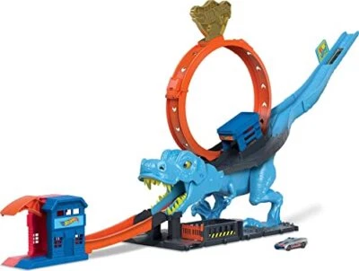 Hot Wheels City T Rex Chomp Down Playset with Slam Launcher and Loop Track - Image 1 of 4