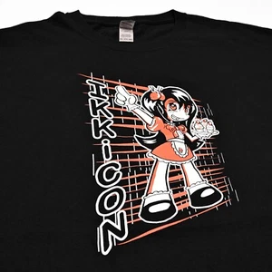 Ikki Con Cupcake Anime Girl Black T-Shirt Strawberry Cartoon Fun Wonderland 4XL - Picture 1 of 8