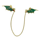 Collar Tips Dragon Pin Badges Chain Lapel Enamel Gold Brooch Unisex Jewellery