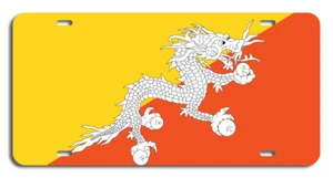 Bhutan Flag Vanity License Plate Car Truck Accessory South Asia Buddhist Kingdom - Picture 1 of 1