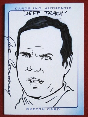 THUNDERBIRDS - Scarce INK Sketch Card - JEFF TRACY, JOE CORRONEY, Cards Inc 2004 - Image 1 of 2
