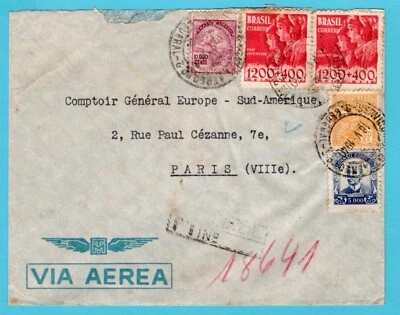 BRAZIL R air cover 18-V-1940 to Paris, France (not censored?) - Image 1 of 2