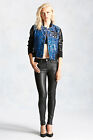 New Nwt $448 Womens True Religion Varsity Leather Sequin Jacket Xs Blue Black 