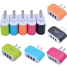 3.1A Triple USB Port Wall Home Travel AC Charger Adapter For Samsung HTC US Plug