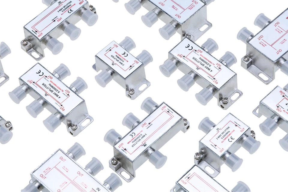 TV Coaxial Cable Splitter 2 3 4 6 8-Way for RG6 RG59 5-2300 MHz Multi-Pack LOT - Image 1 of 4