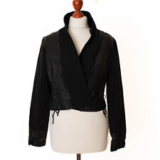 Women's IVAN BASICAHL black short jacket made of leather parts wrap jacket size S